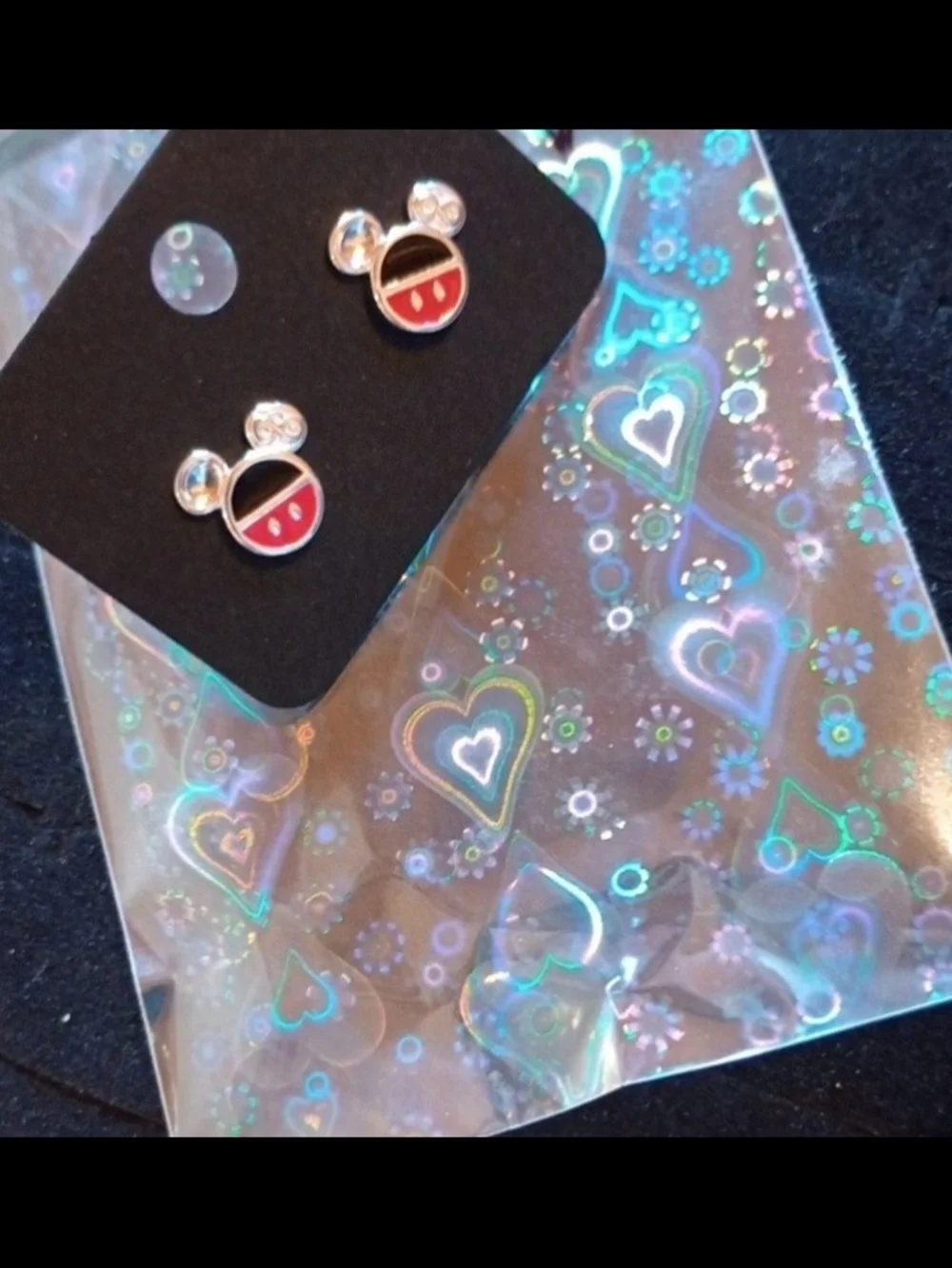 $8 Each Or Bundle 5/$20 Kids Red & Black Mickey-Style Stud Earrings
